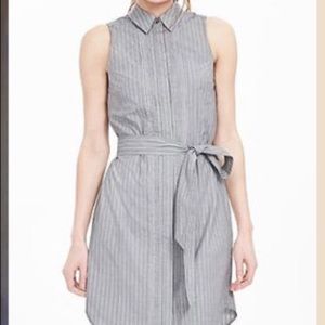 Banana republic white and blue stripe shirt dress